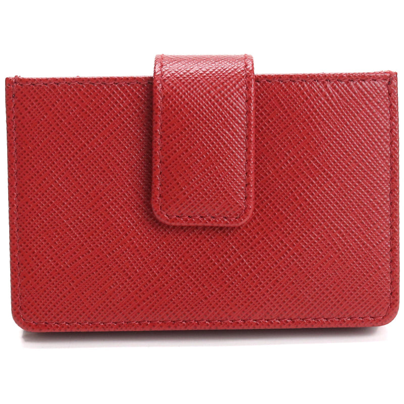 PRADA Saffiano Leather Card Case - Red