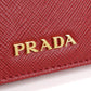 PRADA Saffiano Leather Card Case - Red