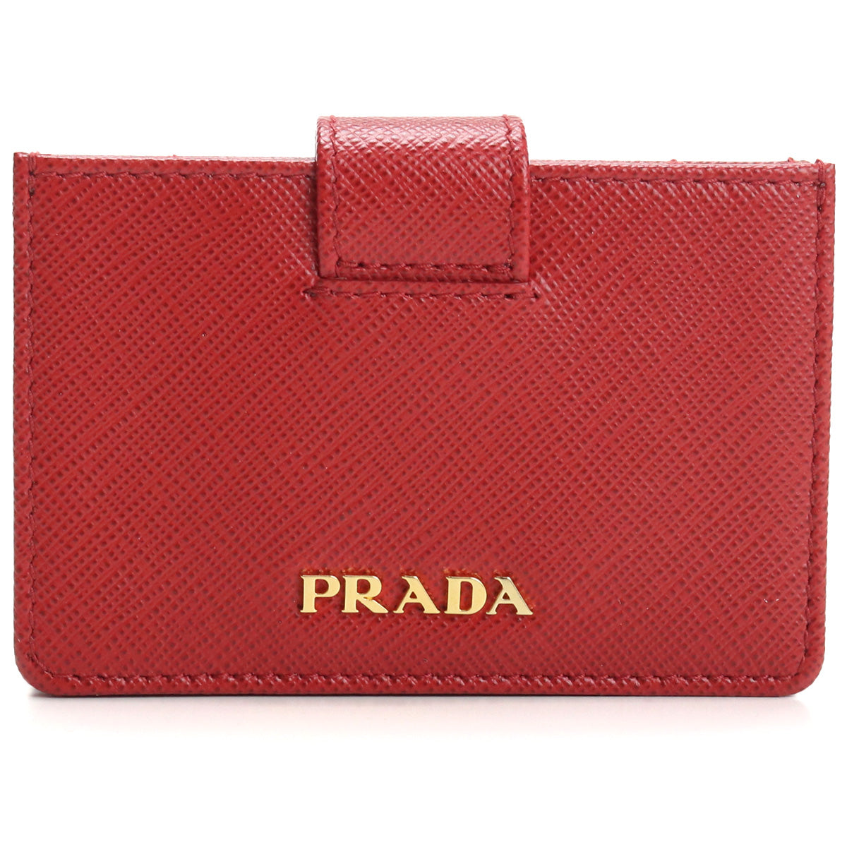 PRADA】 プラダ サフィアーノレザー カード入れ 名刺入れ 赤系 プラダ