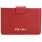 PRADA Saffiano Leather Card Case - Red