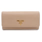 PRADA Saffiano Leather Long Wallet - Beige
