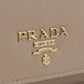 PRADA Saffiano Leather Long Wallet - Beige