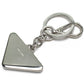 PRADA Saffiano Leather Triangle Key Chain - Black