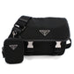 PRADA Re-Nyron And Saffiano Leather Shoulder Bag - Black