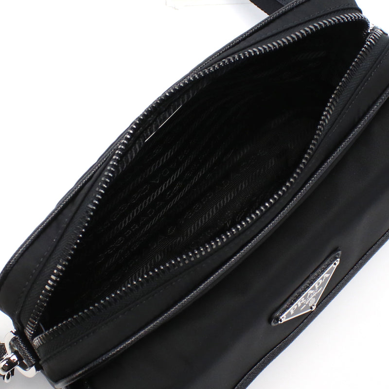 PRADA Saffiano Leather Shoulder Bag - Black