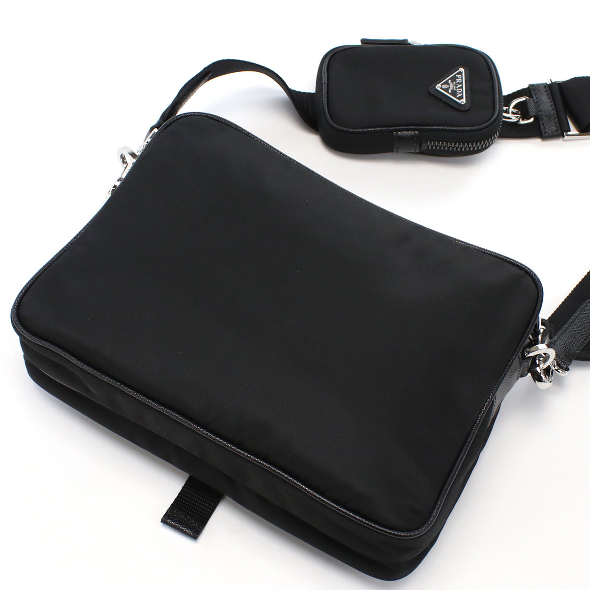 PRADA Saffiano Leather Shoulder Bag - Black