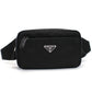 PRADA Saffiano Leather Belt Body Bag - Black