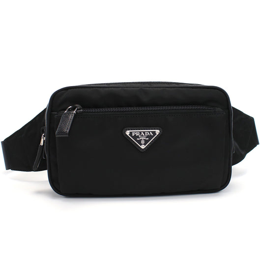 PRADA Saffiano Leather Belt Body Bag - Black
