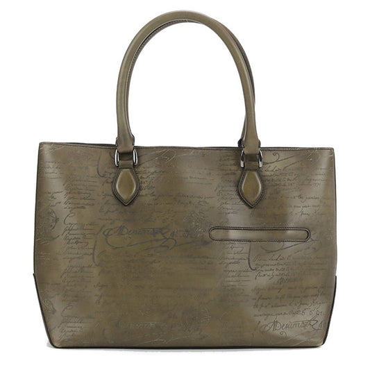 Berluti Toujours Leather Tote Bag - Khaki