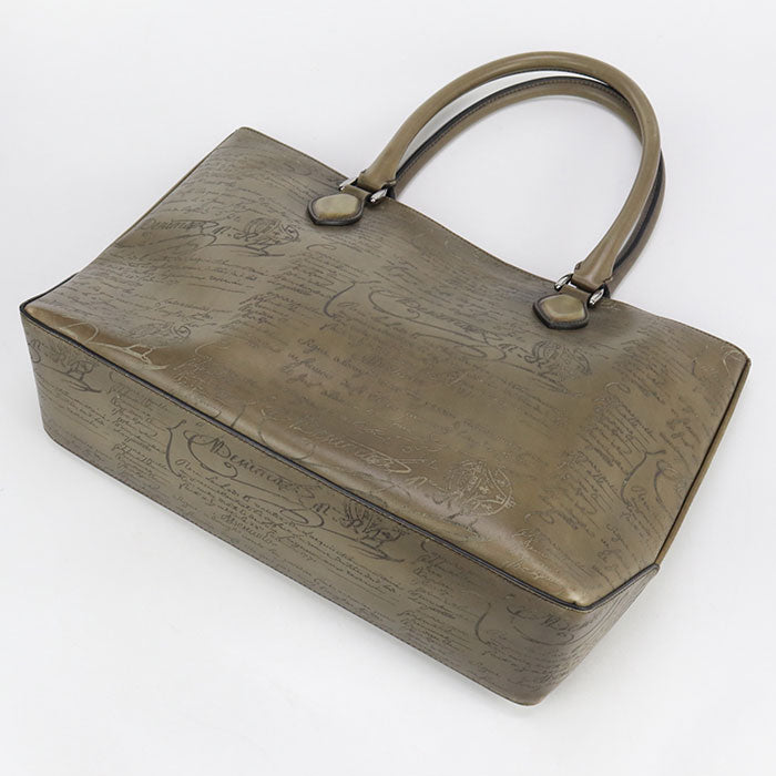 Berluti トゥジュール レザー トートバッグ - カーキ