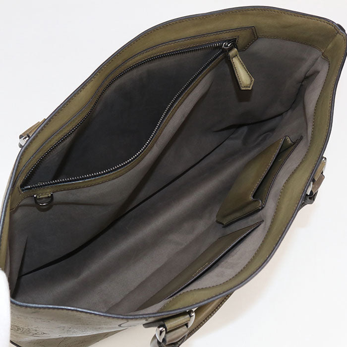 Berluti トゥジュール レザー トートバッグ - カーキ