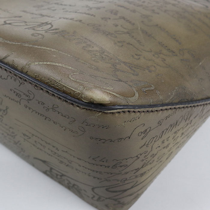 Berluti トゥジュール レザー トートバッグ - カーキ