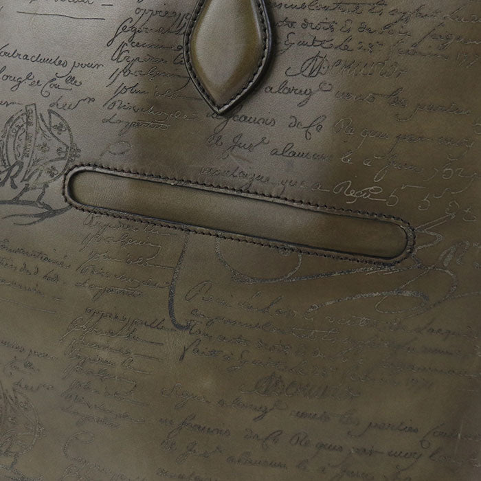 Berluti トゥジュール レザー トートバッグ - カーキ