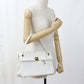 Dior Leather Top Handle Handbag - White