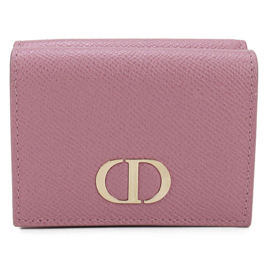 Dior Caro Leather Tri-fold Compact Wallet - Pink