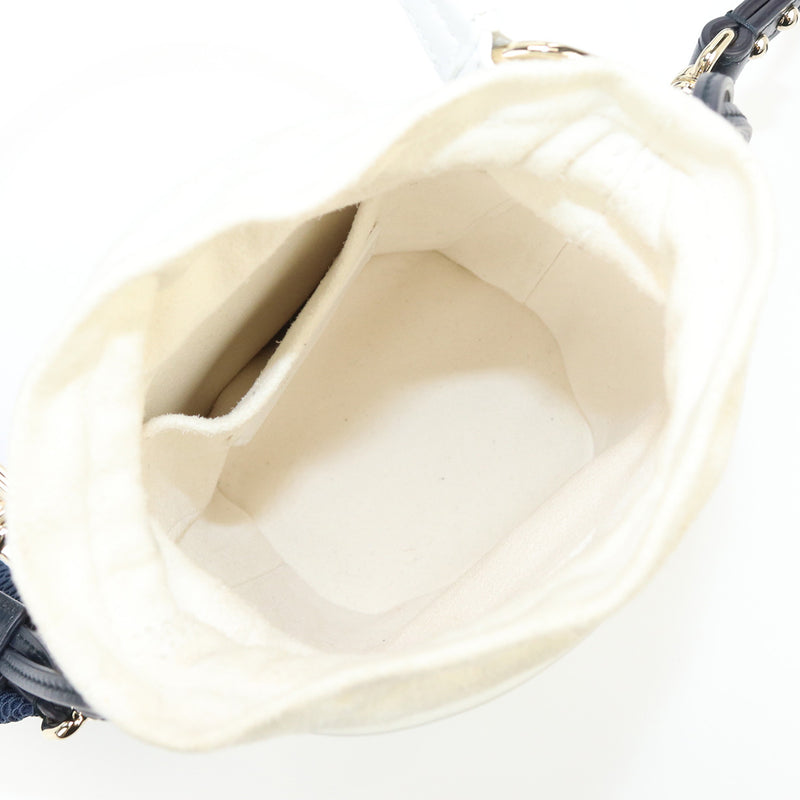 Dior Vibe Micro Bucket Bag Pochette Leather Shoulder Bag - White