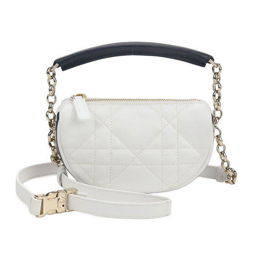 Dior Micro Hobo Lambskin Shoulder Bag - White