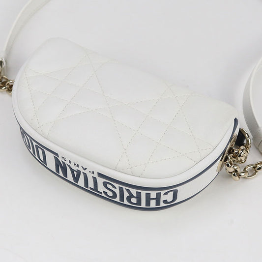 Dior Micro Hobo Lambskin Shoulder Bag - White