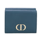 Dior Caro Three Fold Wallet Leather - Blue