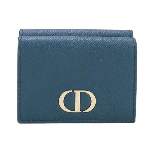 Dior Caro Three Fold Wallet Leather - Blue