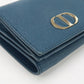 Dior Caro Three Fold Wallet Leather - Blue