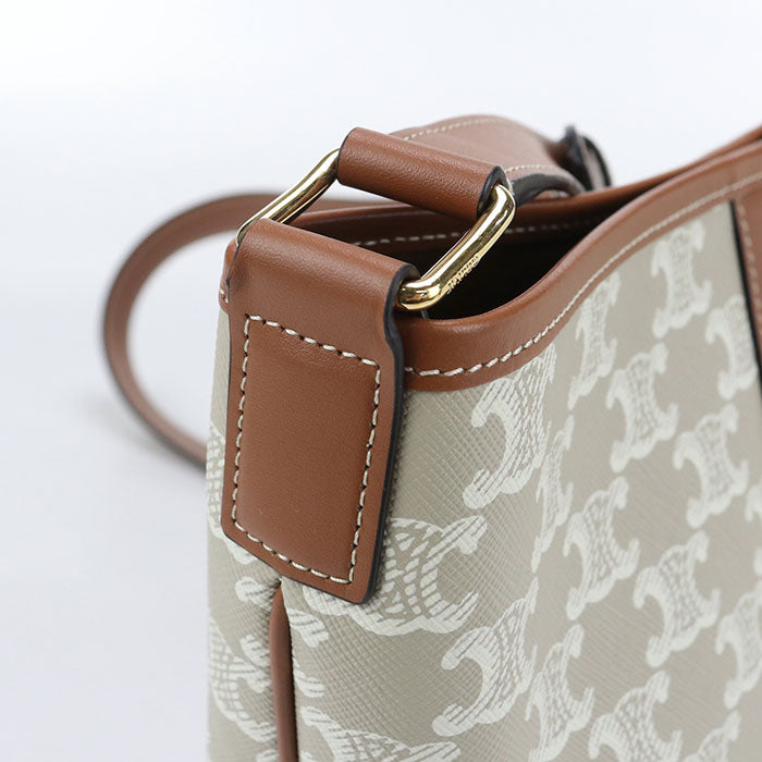 CELINE スモール バケット トリオンフキャンバス ショルダーバッグ - ベージュ