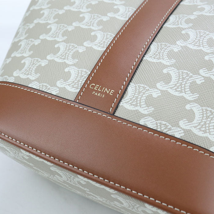 CELINE スモール バケット トリオンフキャンバス ショルダーバッグ - ベージュ