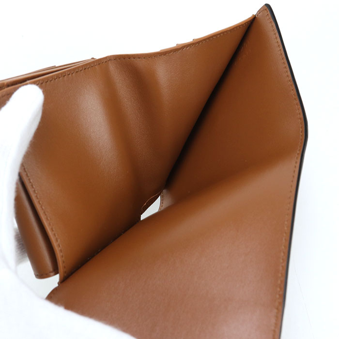 CELINE トリオンフ スモールフラップ ラムスキン 三つ折り財布 コンパクトウォレット - ブラウン