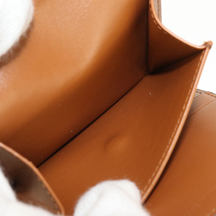 CELINE トリオンフ スモールフラップ ラムスキン 三つ折り財布 コンパクトウォレット - ブラウン