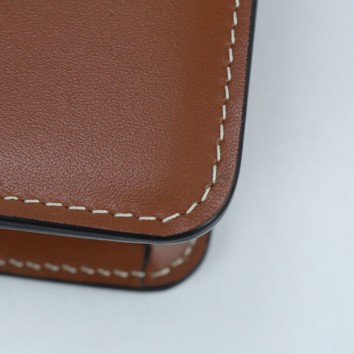 CELINE トリオンフ カーフスキン チェーンウォレット - ブラウン