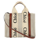 Chloe Woody Small Hand Bag - Brown × Beige