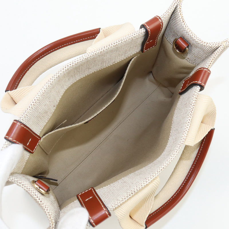 Chloe Woody Small Hand Bag - Brown × Beige