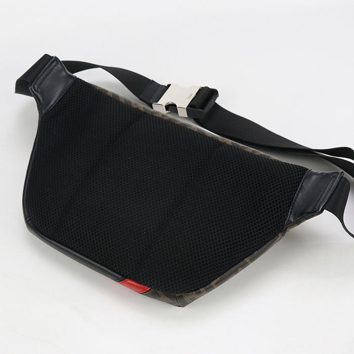 FENDI ダイアゴナル PVC ベルト ボディバッグ - ブラウン