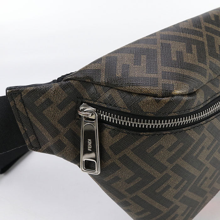 FENDI ダイアゴナル PVC ベルト ボディバッグ - ブラウン