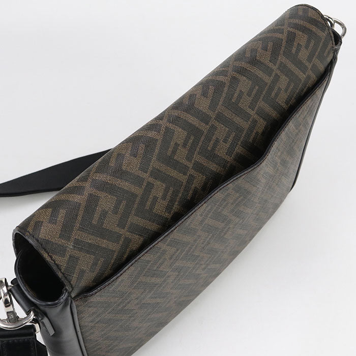 FENDI ダイアゴナル PVC ショルダーバッグ - ブラウン