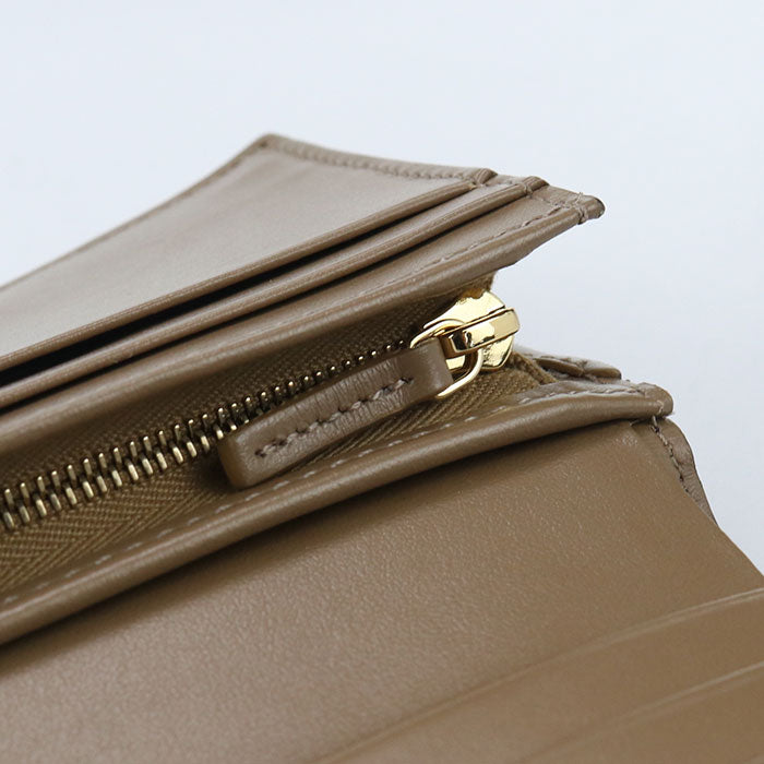 FEND FF Logo Jacquard Bi-fold Compact Wallet - Dark Brown