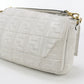 FENDI Baguette Large Leather Hand Bag Shoulder Bag - White