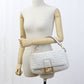 FENDI Baguette Large Leather Hand Bag Shoulder Bag - White