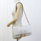 FENDI Baguette Large Leather Hand Bag Shoulder Bag - White