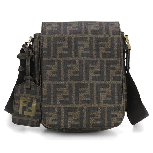 FENDI Zucca FF Messenger PVC Shoulder Bag - Brown