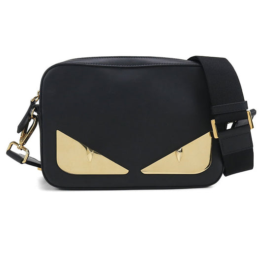 FENDI Monster Leather Shoulder Bag - Black
