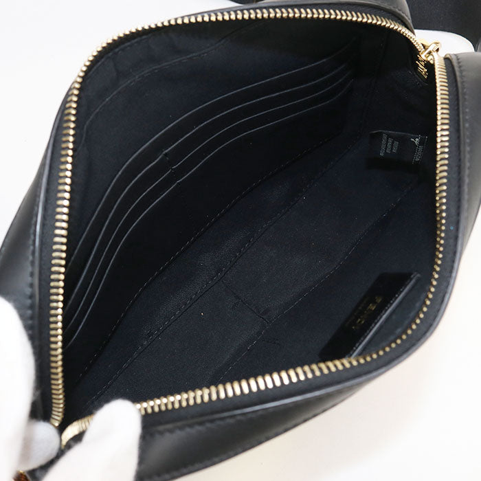 FENDI モンスター レザー ショルダーバッグ - ブラック