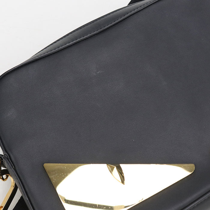 FENDI モンスター レザー ショルダーバッグ - ブラック