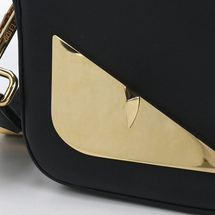 FENDI モンスター レザー ショルダーバッグ - ブラック