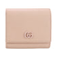 GUCCI Double GG Folded Compact Wallet Leather - Pinkbeige