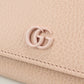 GUCCI Double GG Folded Compact Wallet Leather - Pinkbeige