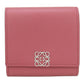 LOEWE Anagram Folded Wallet Calfskin Compact Wallet- Pink