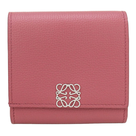 LOEWE Anagram Folded Wallet Calfskin Compact Wallet- Pink