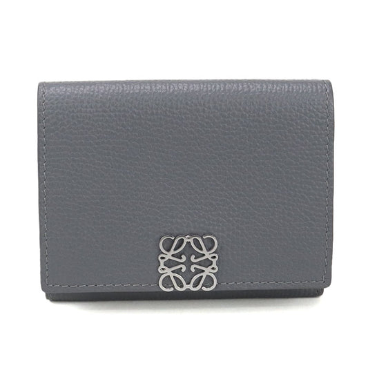 LOEWE Anagram Three Fold Compact Wallet Calfskin - Gray