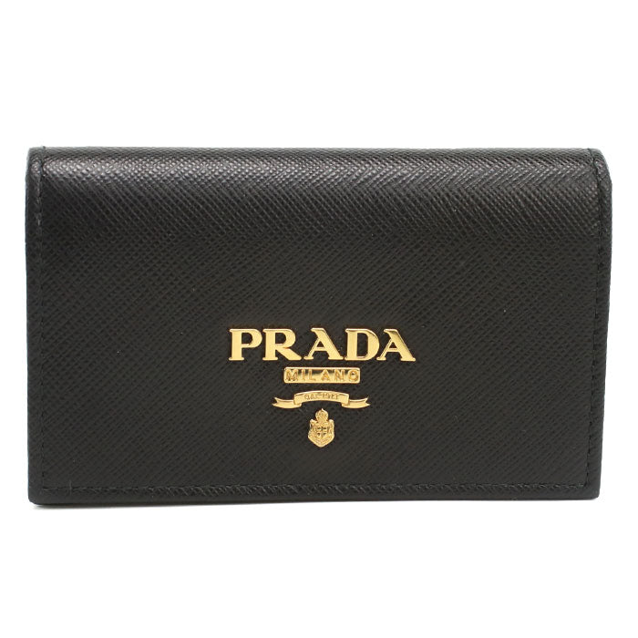 PRADA サフィアーノ レザー カードケース - ブラック